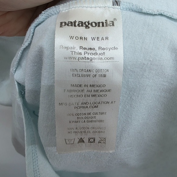 Patagonia Womens XS Light Teal Racerback Scoop Neck Logo Athletic Tank Top - Picture 10 of 12